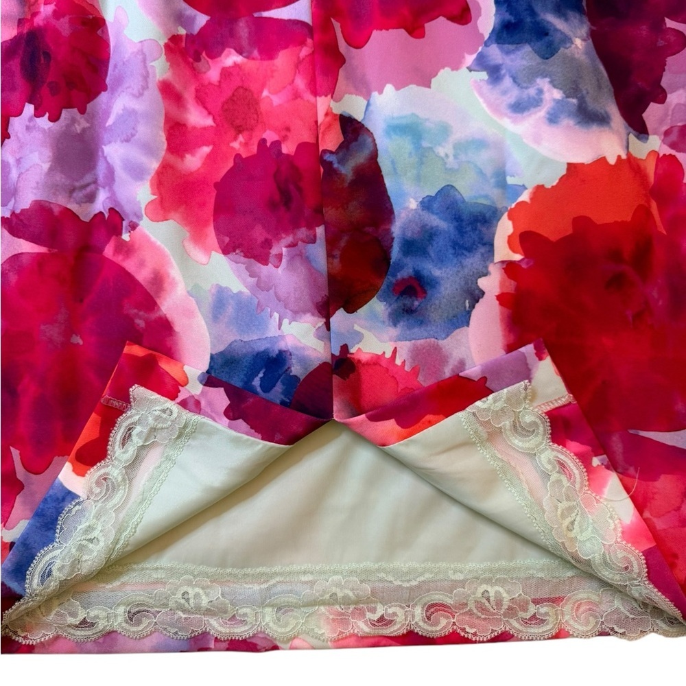 Trina Turk Delano Watercolor Floral Sleeveless Sheath Racerback Cocktail Size 12 - Picture 4 of 10